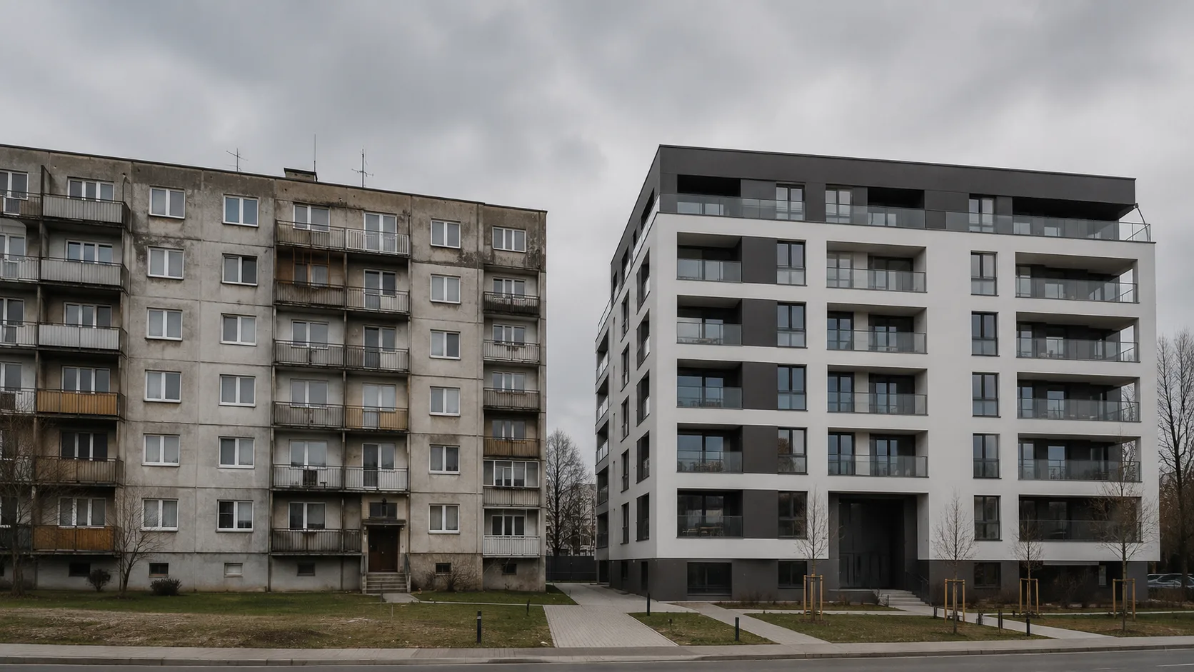 Srovn&aacute;n&iacute; star&eacute;ho panelov&eacute;ho domu a modern&iacute; novostavby